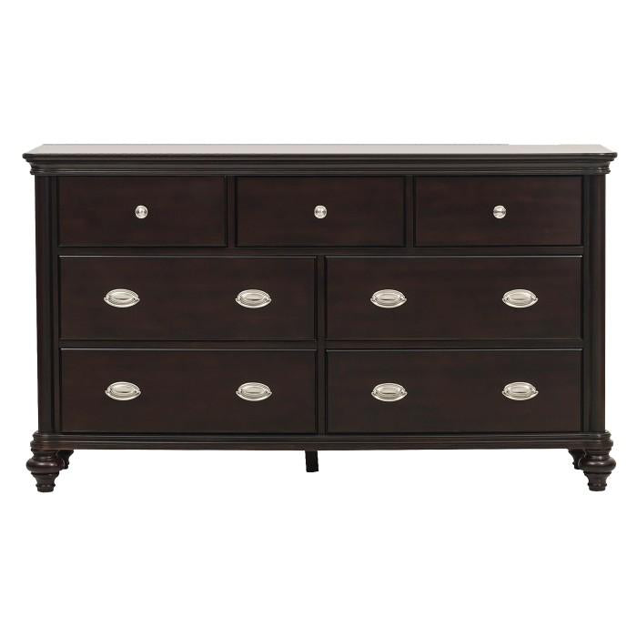 Homelegance Marston 7 Drawer Dresser in Dark Cherry 2615DC-5 Half Price Furniture