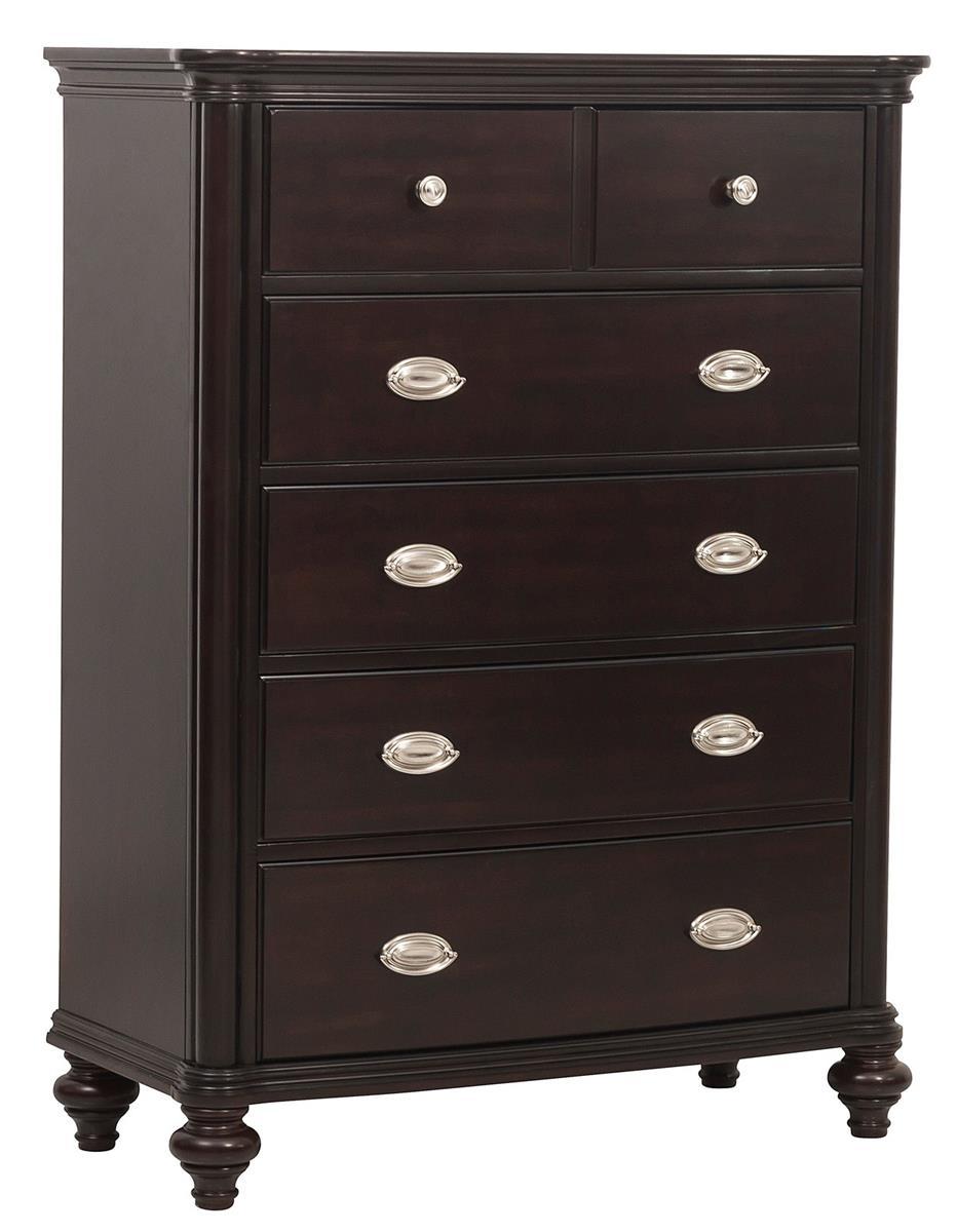 Homelegance Marston 5 Drawer Chest in Dark Cherry 2615DC-9 - Half Price Furniture