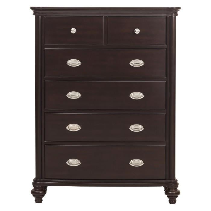 Homelegance Marston 5 Drawer Chest in Dark Cherry 2615DC-9 Half Price Furniture