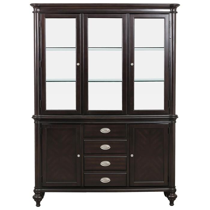 Homelegance Marston Buffet with Hutch in Dark Cherry 2615DC-50-55 Half Price Furniture