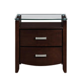 Homelegance Lyric 2 Drawer Nightstand in Dark Espresso 1737NC-4 Half Price Furniture