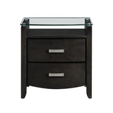 Homelegance Lyric 2 Drawer Nightstand in Brownish Gray 1737NGY-4 Half Price Furniture