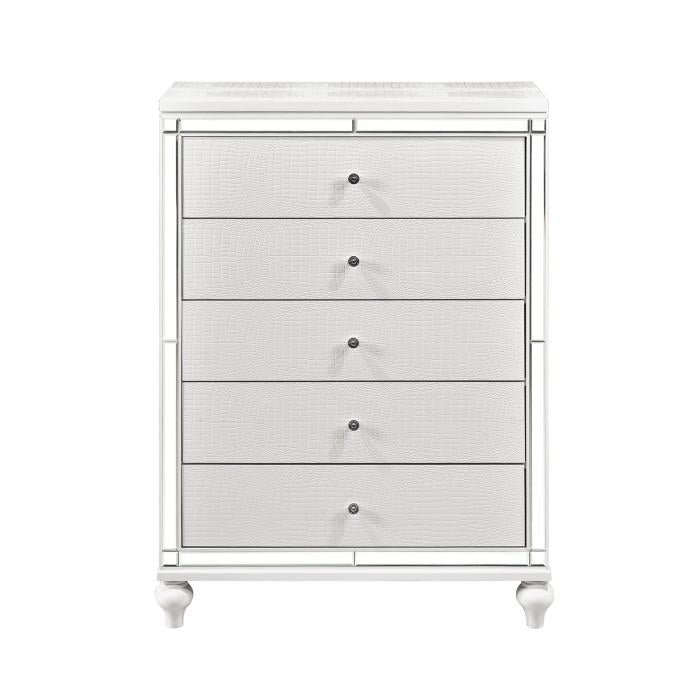 Homelegance Alonza 5 Drawer Chest in White 1845-9 Half Price Furniture