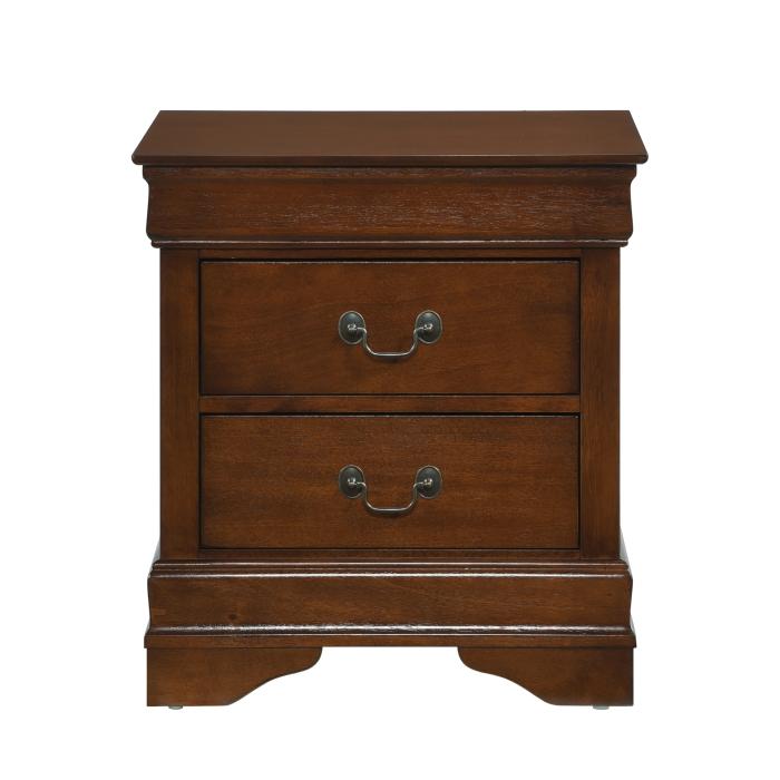 Homelegance Mayville 2 Drawer Nightstand in Brown Cherry 2147-4 Half Price Furniture