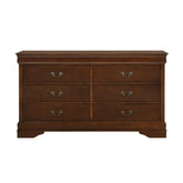 Homelegance Mayville 6 Drawer Dresser in Brown Cherry 2147-5 Half Price Furniture