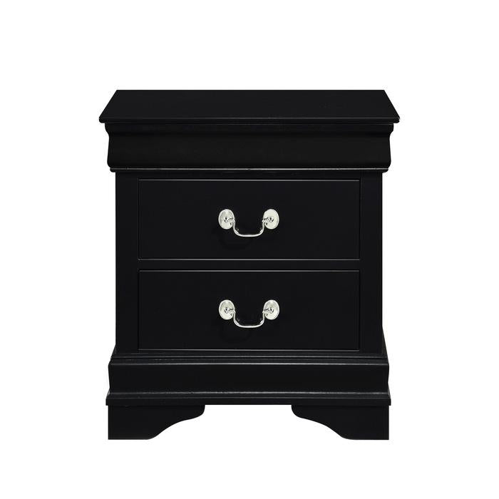 Homelegance Mayville 2 Drawer Nightstand in Black 2147BK-4 Half Price Furniture