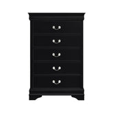 Homelegance Mayville 5 Drawer Chest in Black 2147BK-9 Half Price Furniture