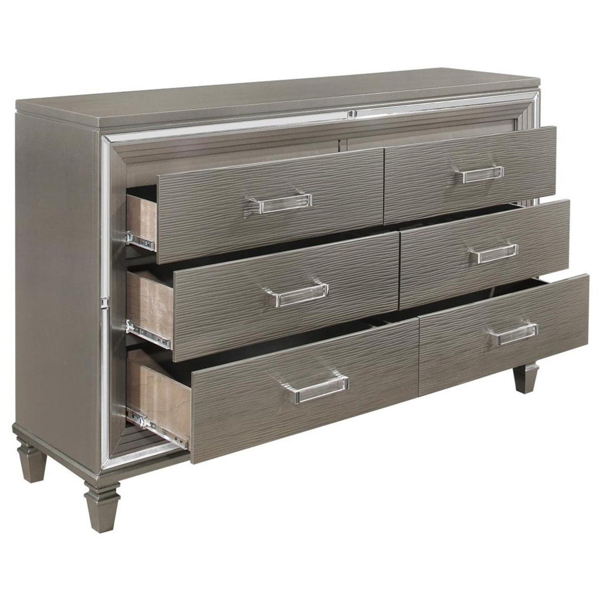 Homelegance Tamsin Dresser in Silver Grey Metallic 1616-5 - Dresser - Half Price Furniture