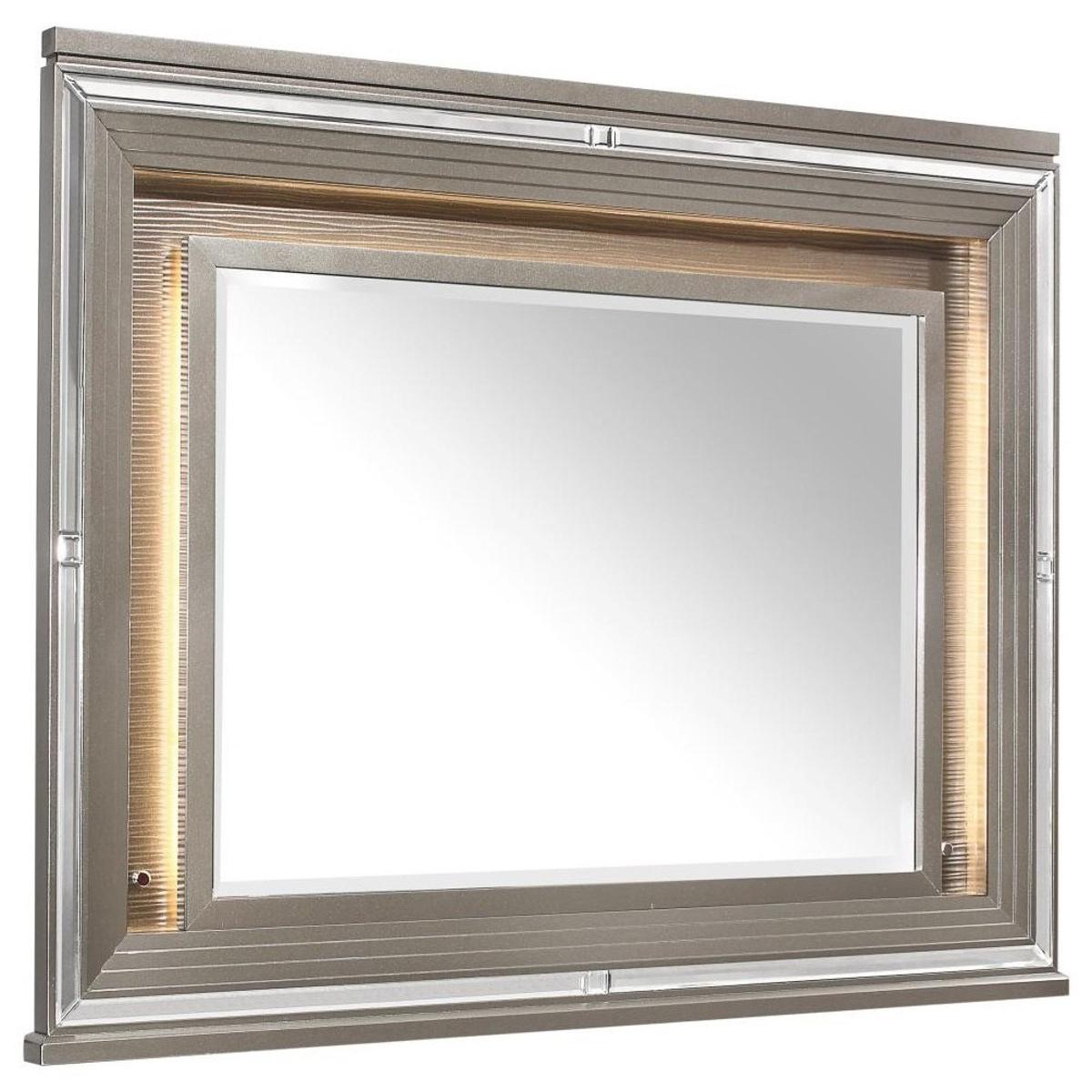 Homelegance Tamsin Mirror in Silver Grey Metallic 1616-6 - Half Price Furniture