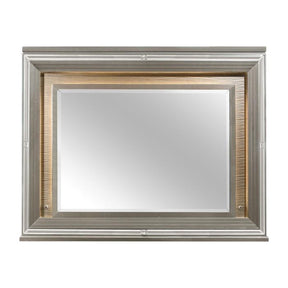 Homelegance Tamsin Mirror in Silver Grey Metallic 1616-6 Half Price Furniture