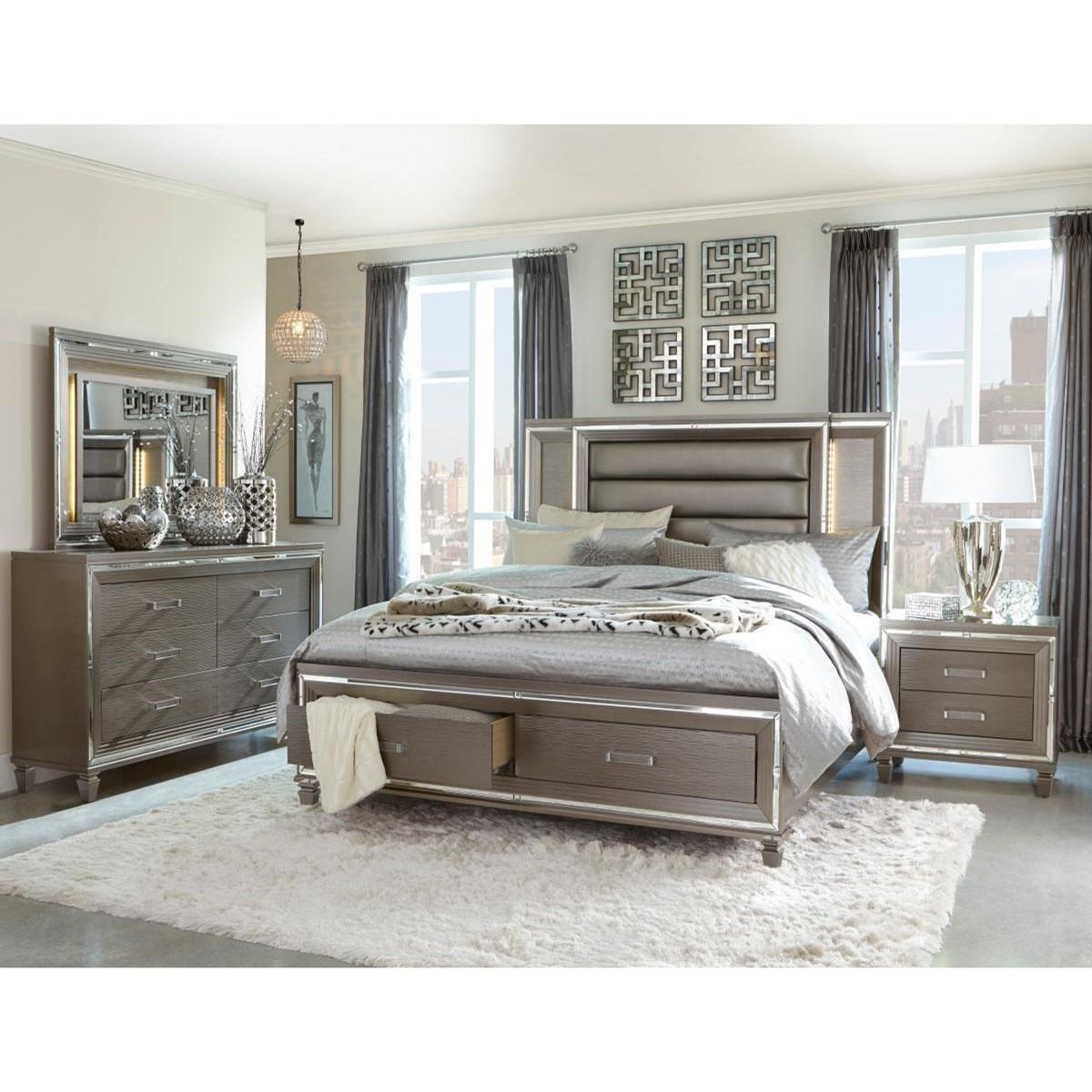 Homelegance Tamsin Chest in Silver Grey Metallic 1616-9 - Half Price Furniture