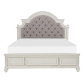 Homelegance Baylesford Queen Upholstered Panel Bed in Antique White 1624W-1* Half Price Furniture