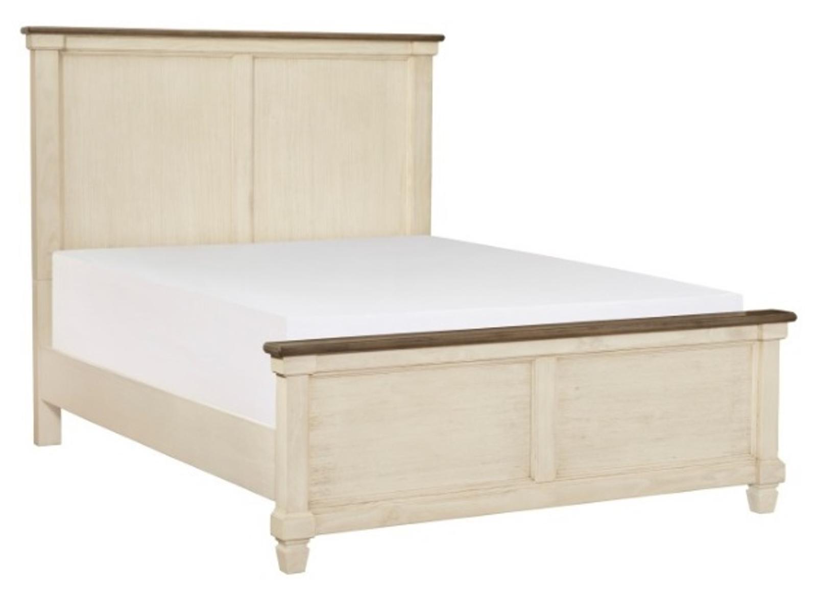 Homelegance Weaver King Panel Bed in Antique White 1626K-1EK* - Half Price Furniture