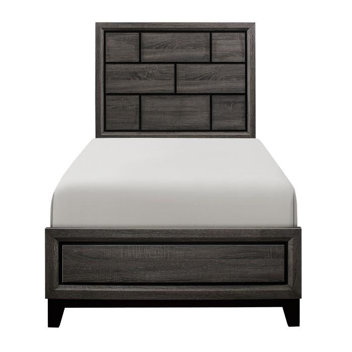 Homelegance Davi Twin Panel Bed in Gray 1645T-1* Half Price Furniture