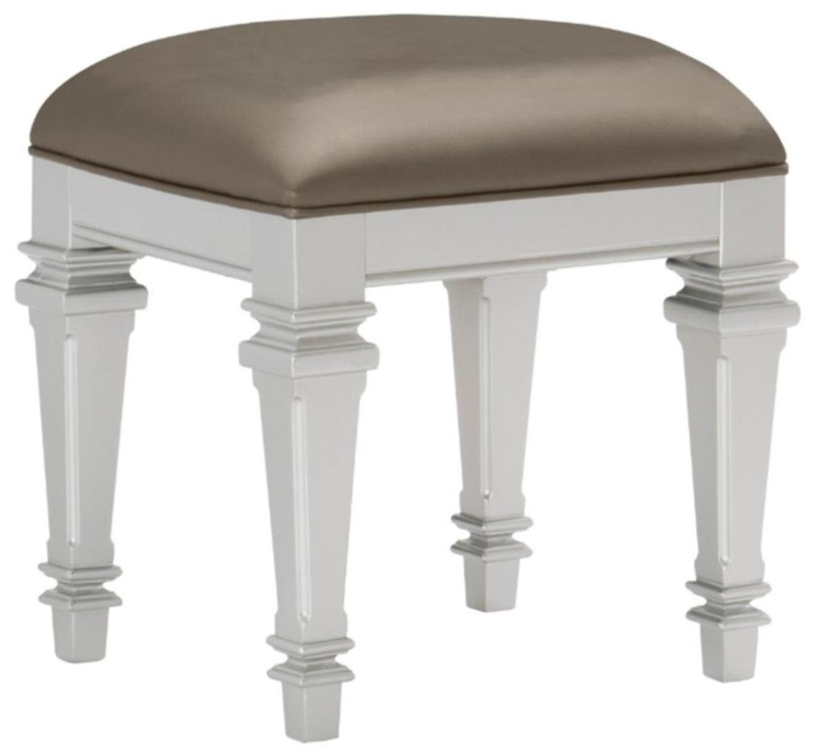 Homelegance Avondale Vanity Stool in Silver 1646-14 - Stool - Half Price Furniture