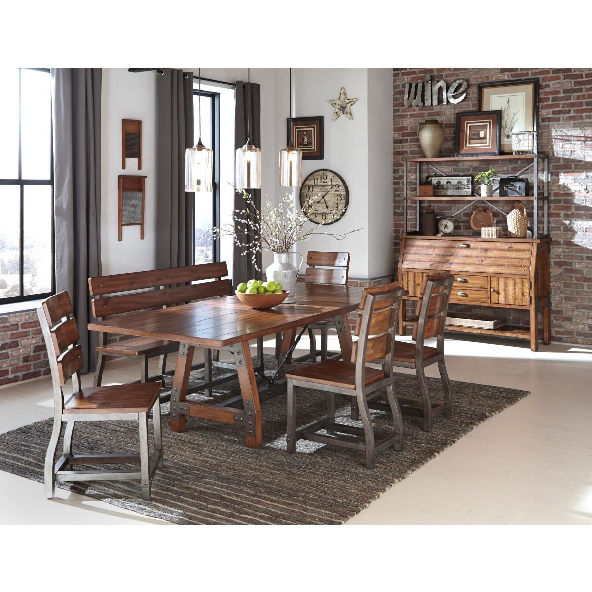 Homelegance Holverson Bench w/ Back in Rustic Brown 1715-BH - Half Price Furniture