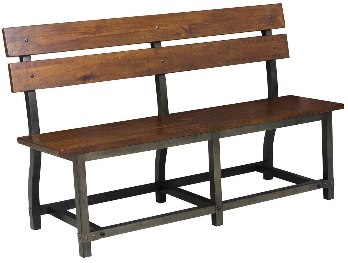 Homelegance Holverson Bench w/ Back in Rustic Brown 1715-BH - Half Price Furniture