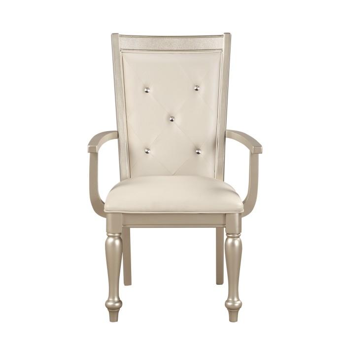 Homelegance Celandine Arm Chair in Silver (Set of 2) Half Price Furniture