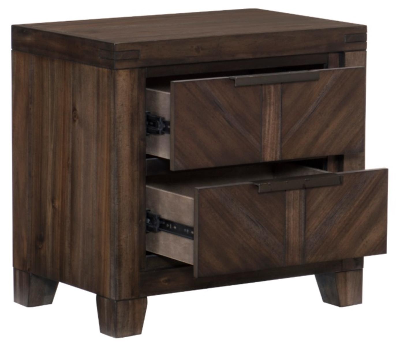 Homelegance Parnell Nightstand in Rustic Cherry 1648-4 - Half Price Furniture