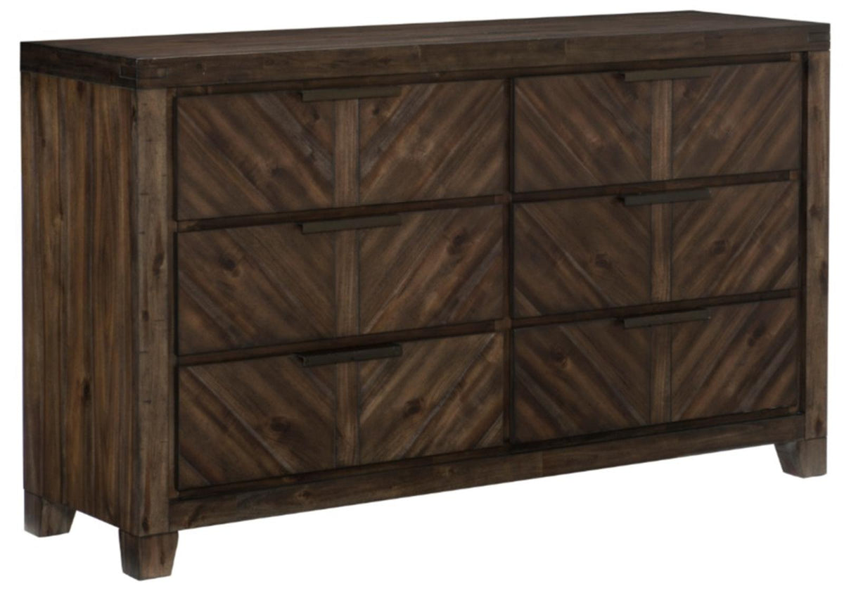 Homelegance Parnell Dresser in Rustic Cherry 1648-5 - Half Price Furniture