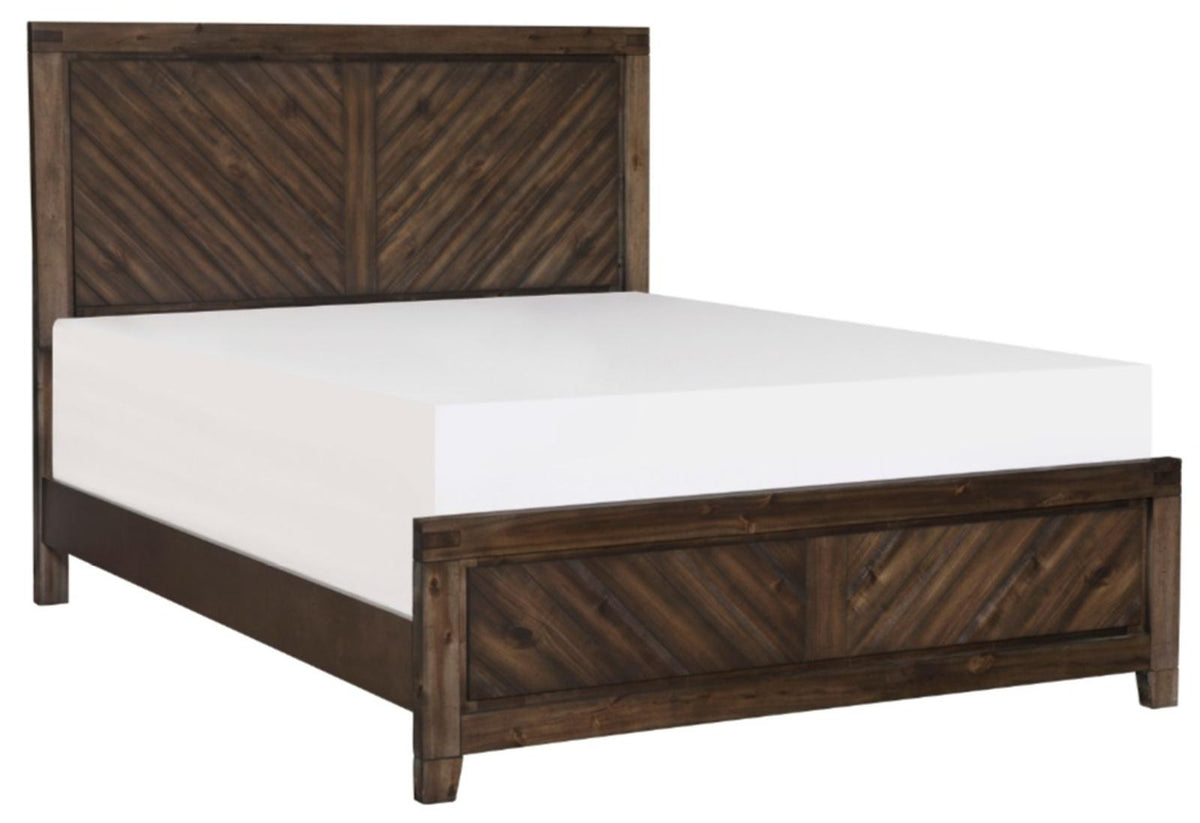 Homelegance Parnell King Panel Bed in Rustic Cherry 1648K-1EK* - Half Price Furniture