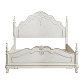 Homelegance Cinderella Full Poster Bed in Antique White 1386FNW-1* Half Price Furniture