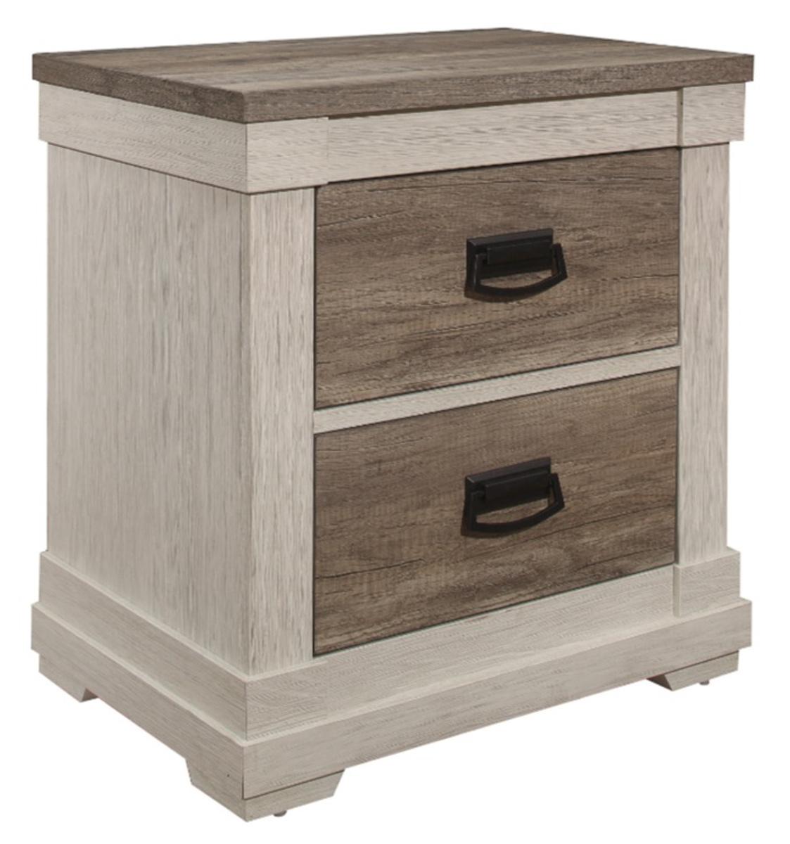 Homelegance Arcadia Nightstand in White & Weathered Gray 1677-4 - Half Price Furniture