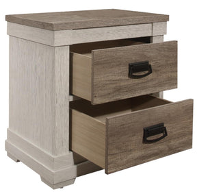 Homelegance Arcadia Nightstand in White & Weathered Gray 1677-4 - Half Price Furniture