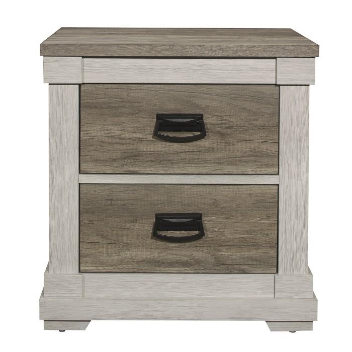 Homelegance Arcadia Nightstand in White & Weathered Gray 1677-4 Half Price Furniture