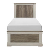 Homelegance Arcadia Twin Panel Bed in White & Weathered Gray 1677T-1* Half Price Furniture