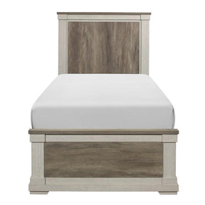 Homelegance Arcadia Twin Panel Bed in White & Weathered Gray 1677T-1* Half Price Furniture