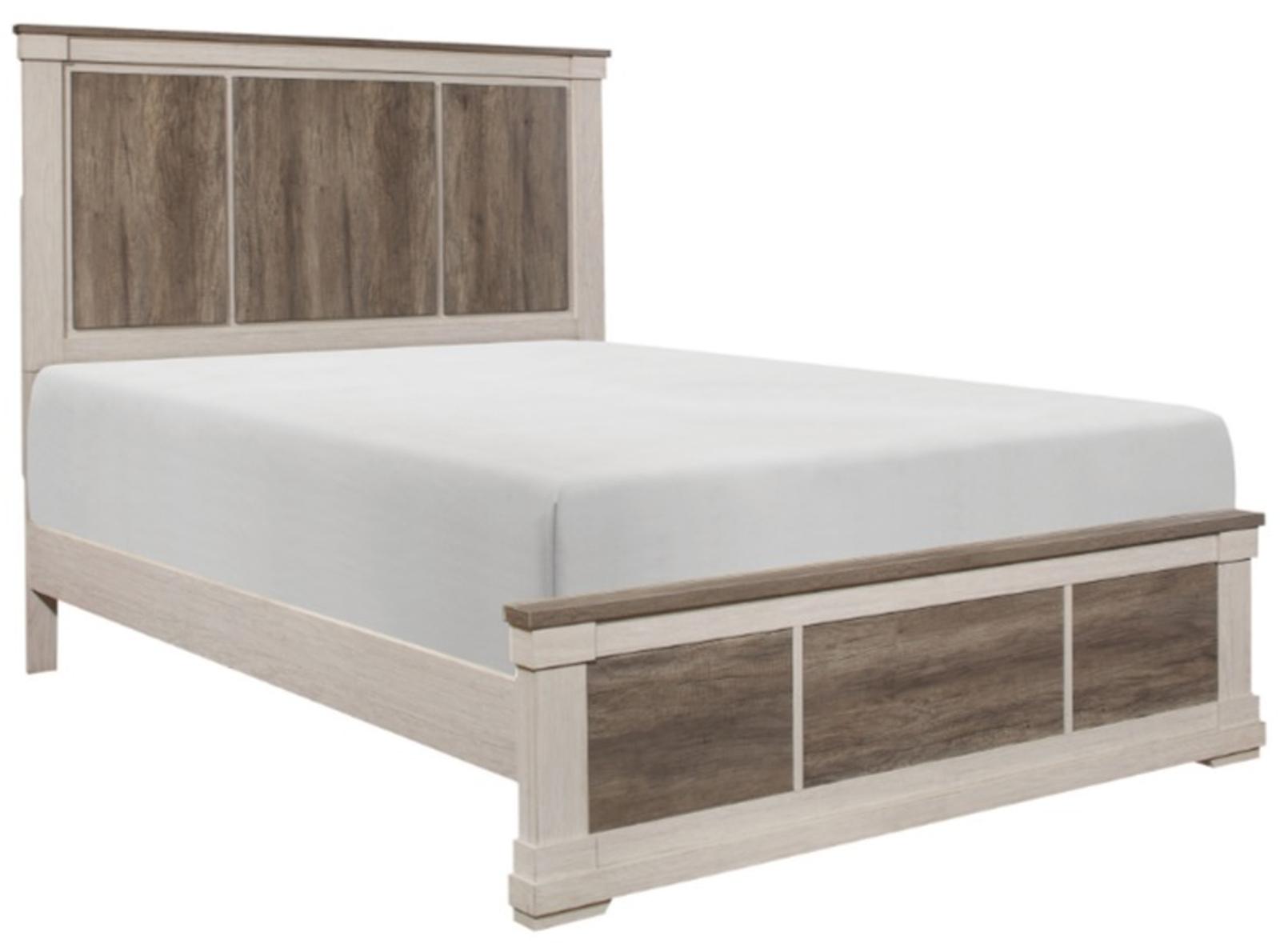 Homelegance Arcadia Full Panel Bed in White & Weathered Gray 1677F-1* - Half Price Furniture