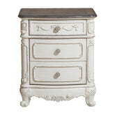 Homelegance Cinderella Night Stand in Antique White with Grey Rub-Through 1386NW-4 Half Price Furniture