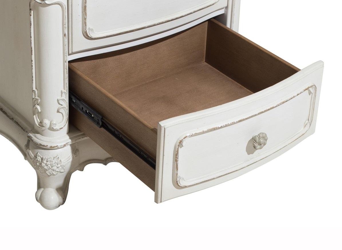 Homelegance Cinderella Night Stand in Antique White with Grey Rub-Through 1386NW-4 - Half Price Furniture