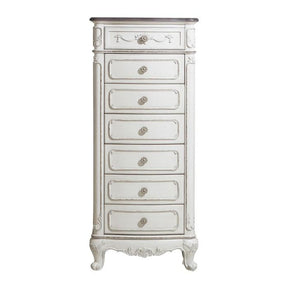 Homelegance Cinderella 7 Drawer Tall Chest Antique White with Grey Rub-Through 1386NW-12 Half Price Furniture