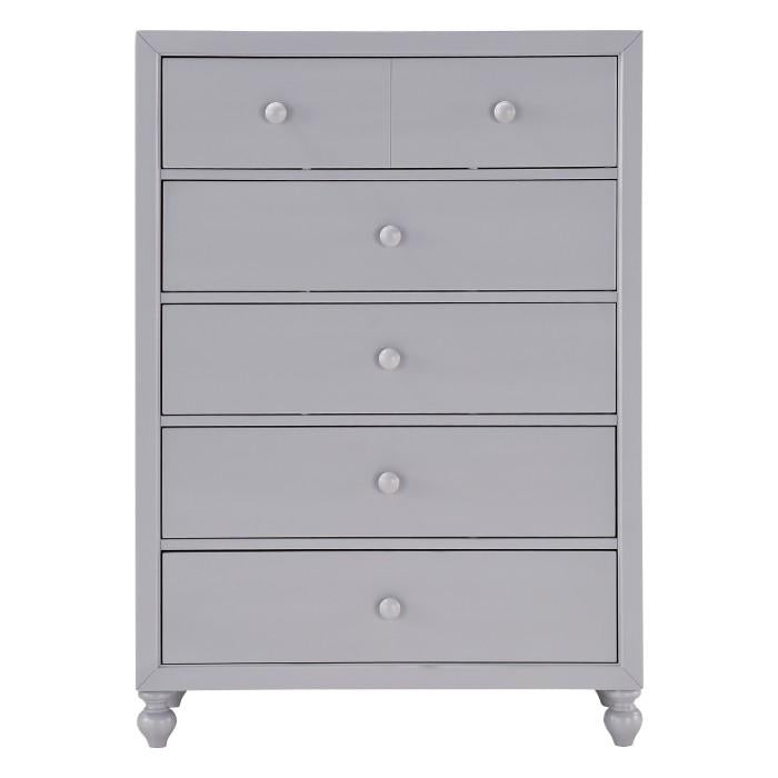 Homelegance Wellsummer 5 Drawer Chest in Gray 1803GY-9 Half Price Furniture