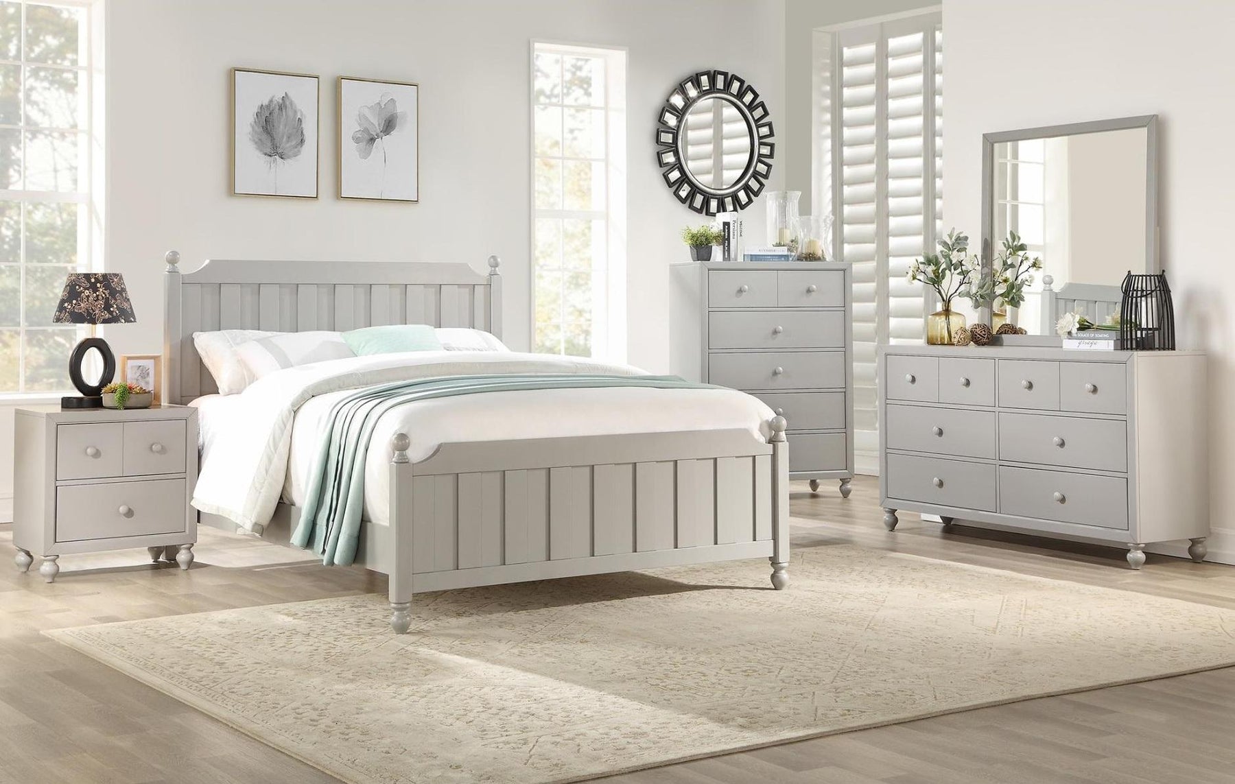 Homelegance Wellsummer 2 Drawer Nightstand in Gray 1803GY-4 - Half Price Furniture