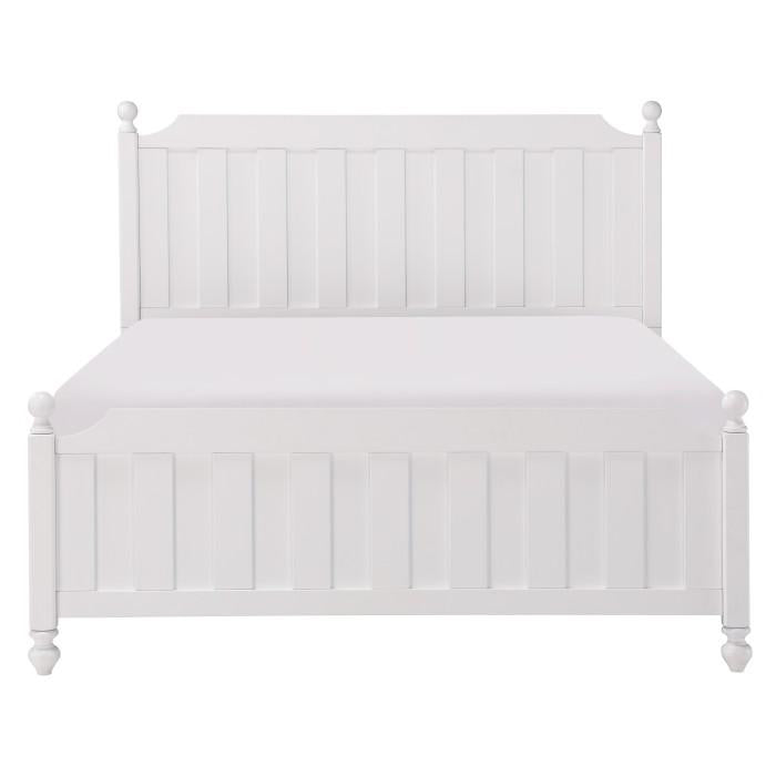 Homelegance Wellsummer Full Panel Bed in White 1803WF-1* Half Price Furniture