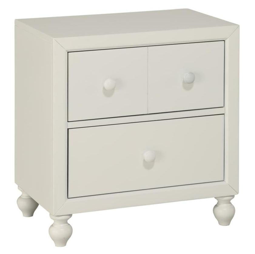 Homelegance Wellsummer 2 Drawer Nightstand in White 1803W-4 - Half Price Furniture