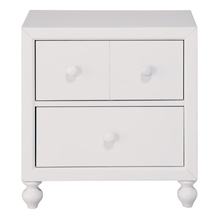 Homelegance Wellsummer 2 Drawer Nightstand in White 1803W-4 Half Price Furniture