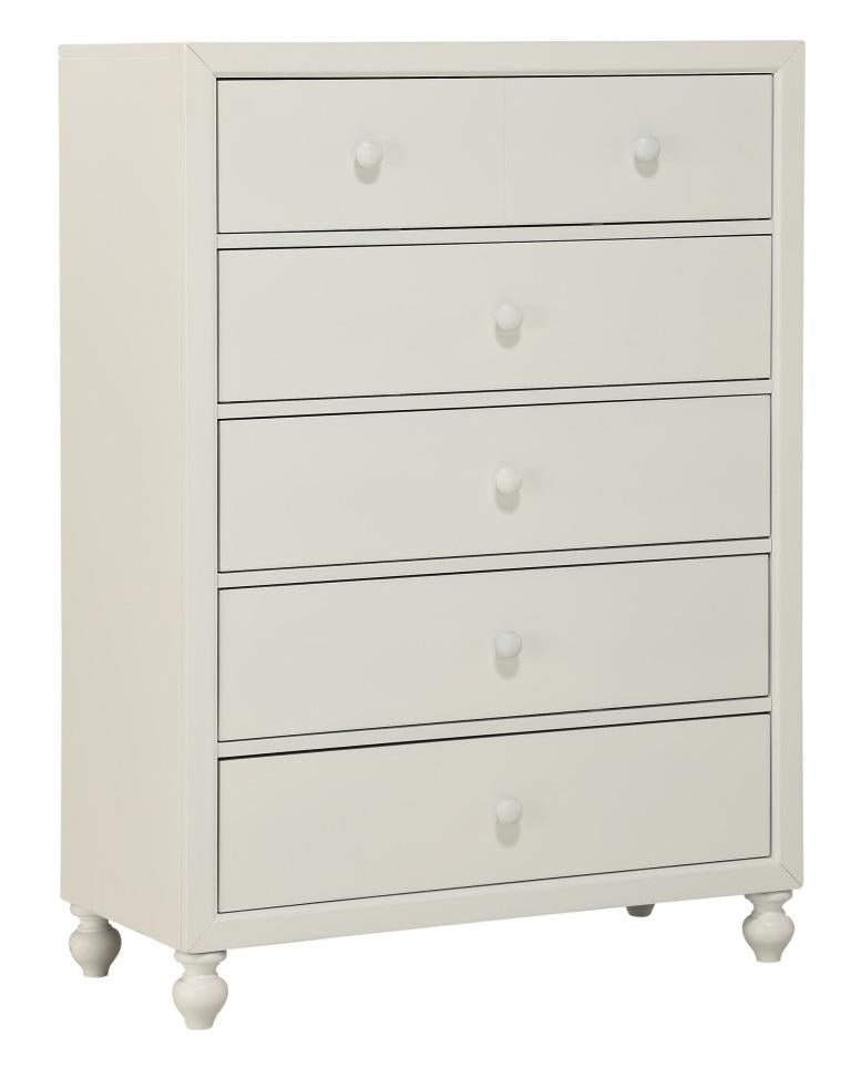 Homelegance Wellsummer 5 Drawer Chest in White 1803W-9 - Half Price Furniture