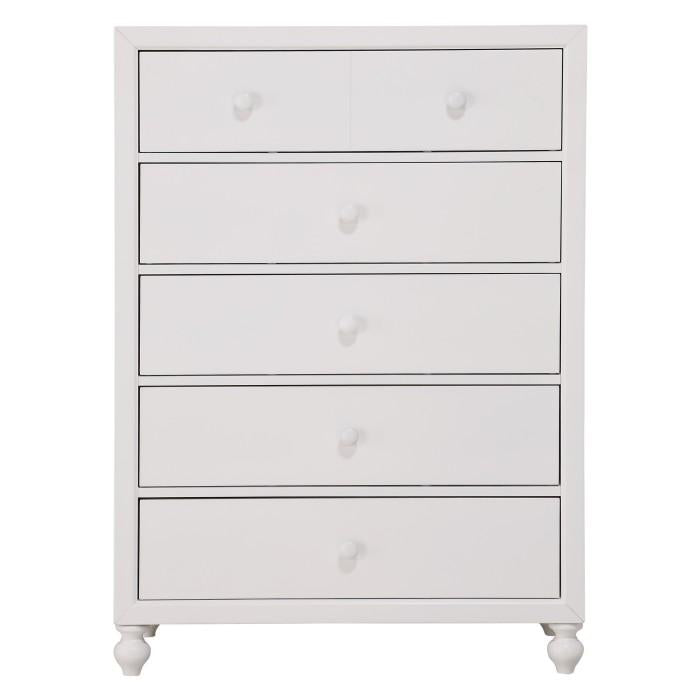 Homelegance Wellsummer 5 Drawer Chest in White 1803W-9 Half Price Furniture