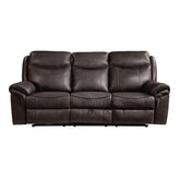 Homelegance Furniture Aram Double Glider Reclining Sofa in Brown 8206BRW-3 Half Price Furniture