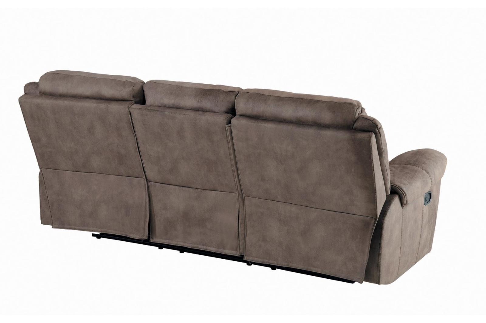 Homelegance Furniture Aram Double Glider Reclining Sofa in Dark Brown 8206NF-3 - Half Price Furniture