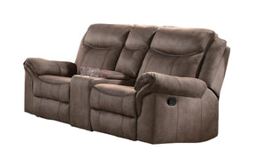 Homelegance Furniture Aram Double Glider Reclining Loveseat in Dark Brown 8206NF-2 - Half Price Furniture