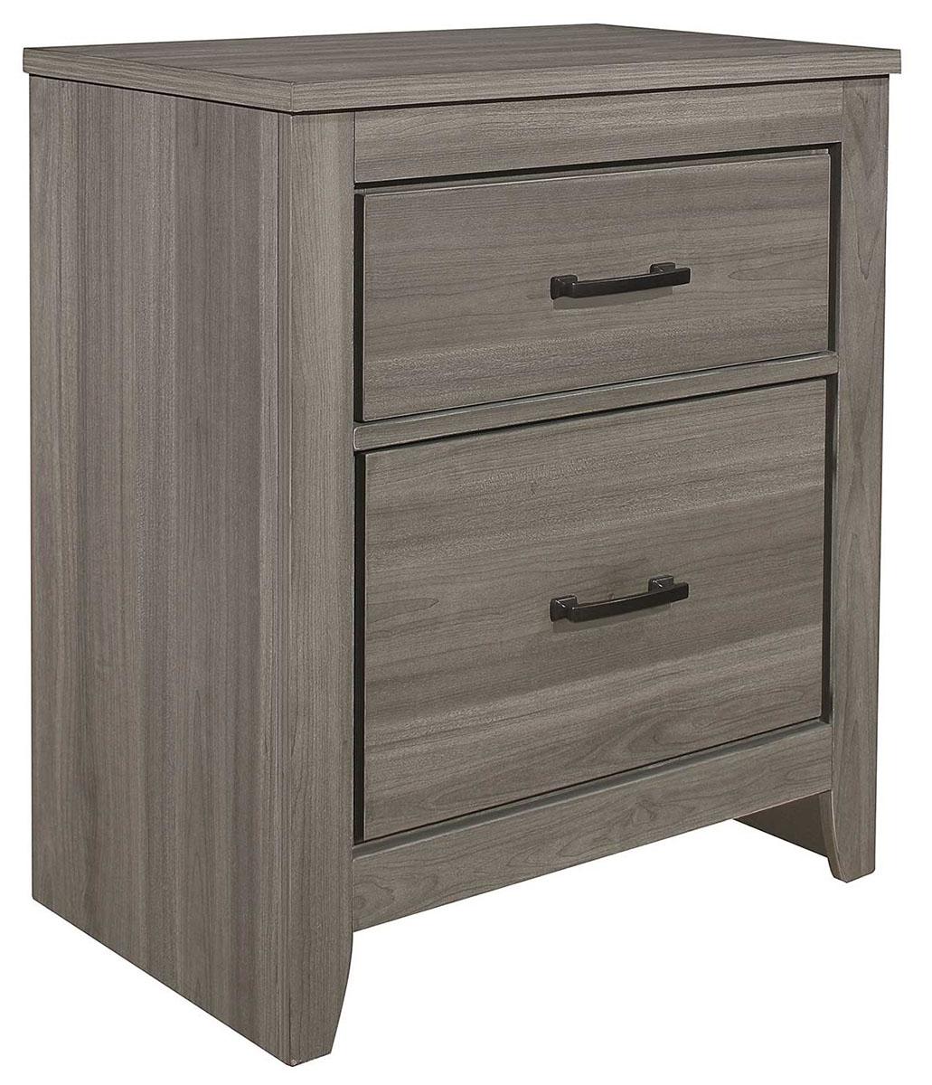 Homelegance Waldorf 2 Drawer Nightstand in Dark Gray 1902-4 - Half Price Furniture