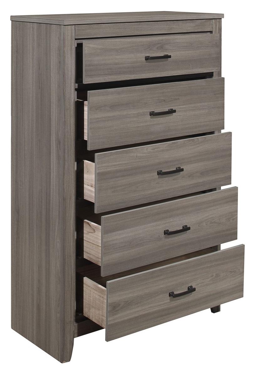 Homelegance Waldorf 5 Drawer Chest in Dark Gray 1902-9 - Half Price Furniture