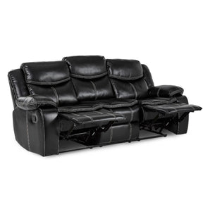 Homelegance Furniture Bastrop Double Reclining Sofa in Black 8230BLK-3 - Half Price Furniture