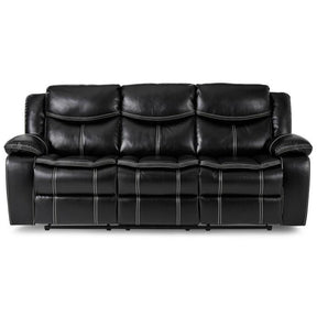 Homelegance Furniture Bastrop Double Reclining Sofa in Black 8230BLK-3 Half Price Furniture