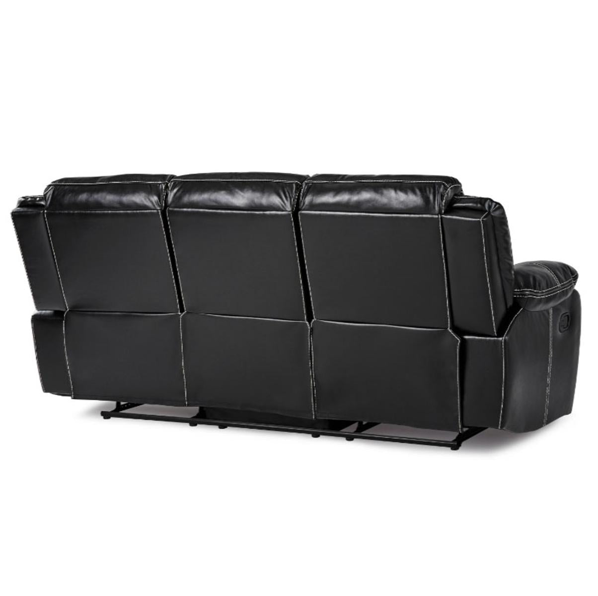 Homelegance Furniture Bastrop Double Reclining Sofa in Black 8230BLK-3 - Half Price Furniture